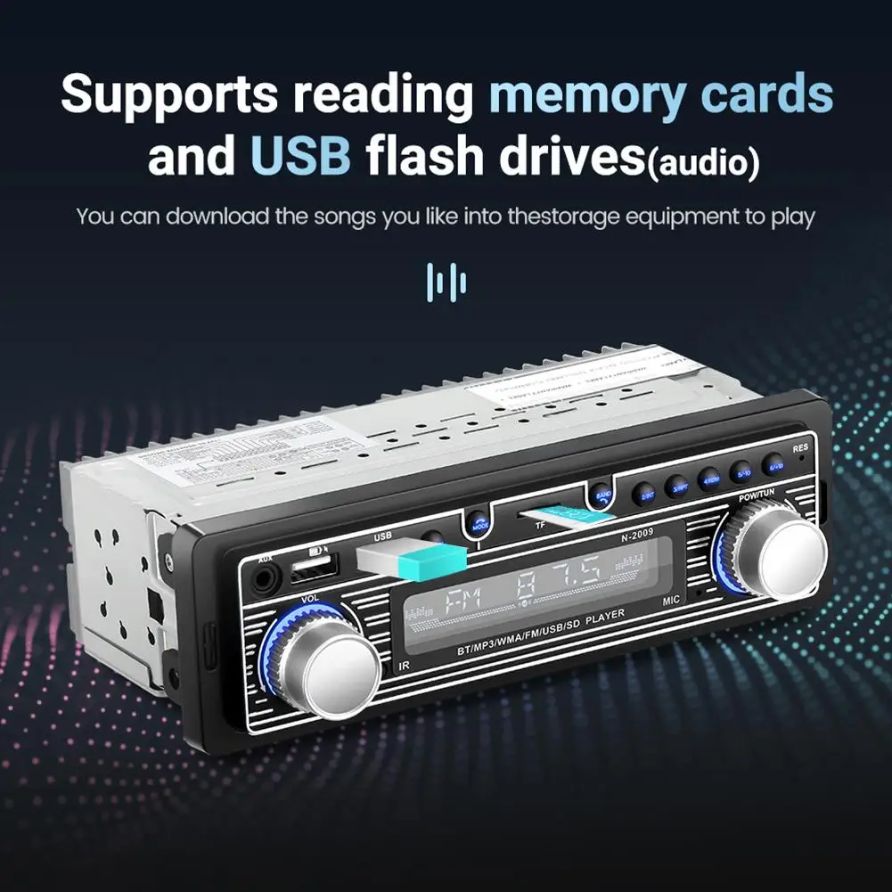 مشغل MP3 بلوتوث للسيارة مع راديو FM، شحن USB، مشغل توصيل صوت بلوتوث للسيارة، يدعم شحن الجهاز والموسيقى