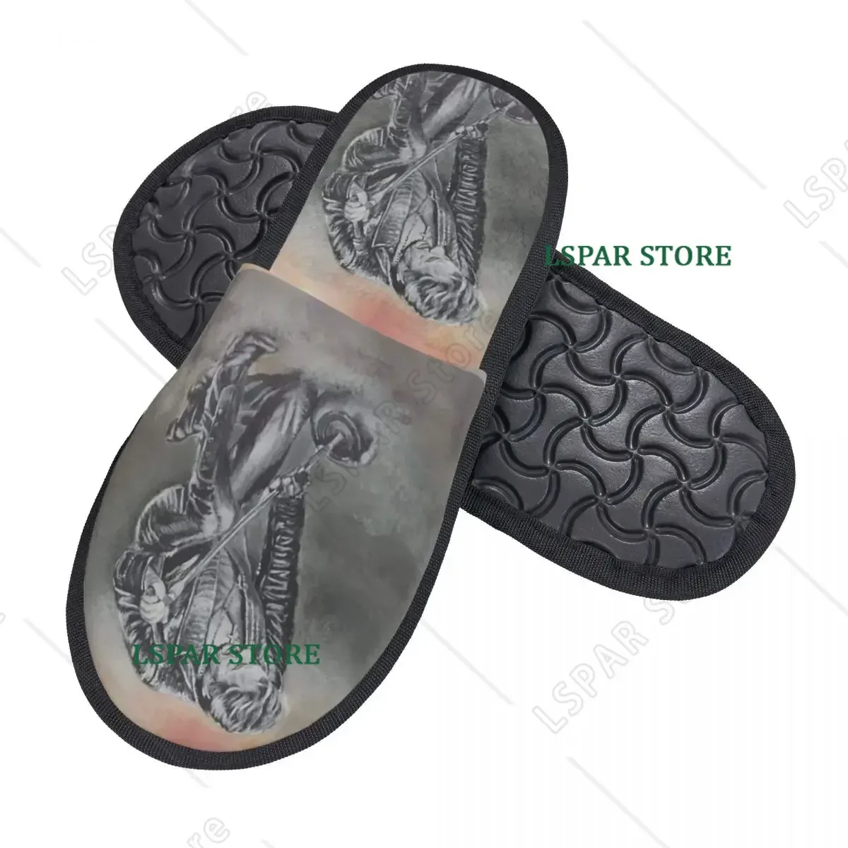 Custom Johnny Hallyday Rock Star Soft Memory Foam House Slippers Women France Singer Comfy Warm Anti-Skid Slipper