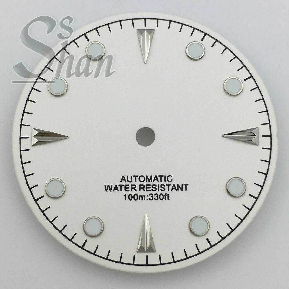 29 mm weißes Zifferblatt, grün leuchtend, geeignet für NH35 NH36 ETA2824 PT5000 Miyota Mingzhu Uhrwerk-Ersatzteile