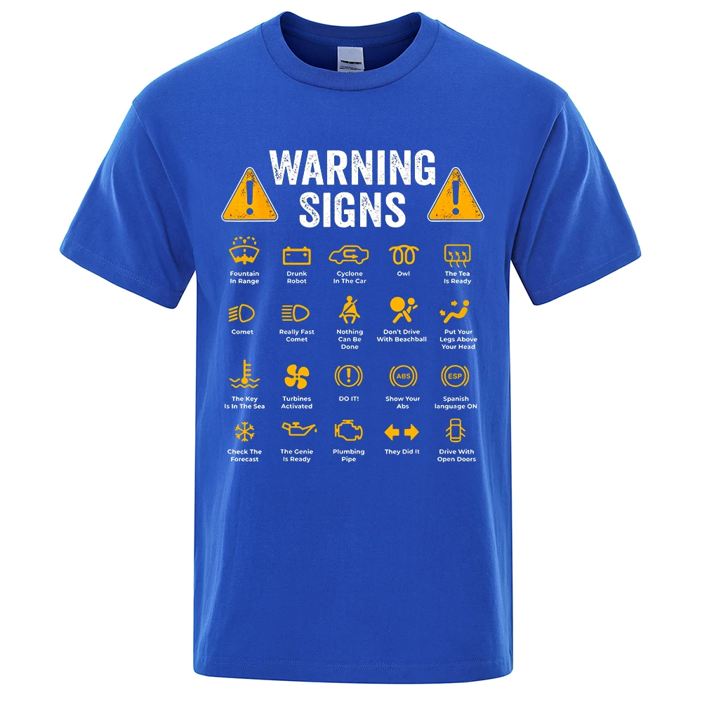 Funny Driving Warning Signs 101 Auto Mechanic Gift Driver T-Shirt Fashion Casual T Shirt Cotton Mens Tops Tees Casual Oversized