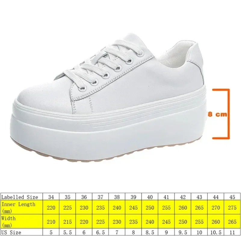 Fujin 8cm Super High Platform Wedge Sneakers Genuine Leather Shoes Women Autumn Autumn Green White Shoes Summer Sneakers