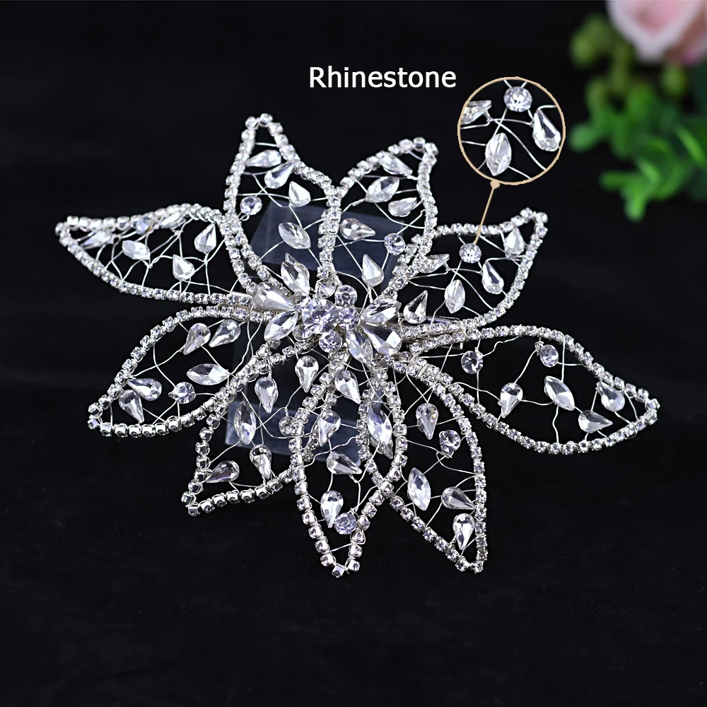 Hair Clips Women Headdress Bride Flowers Style Golden/Silver Wedding Hair Flower Bridal Hair Pins Guest Wedding Hair Accessories