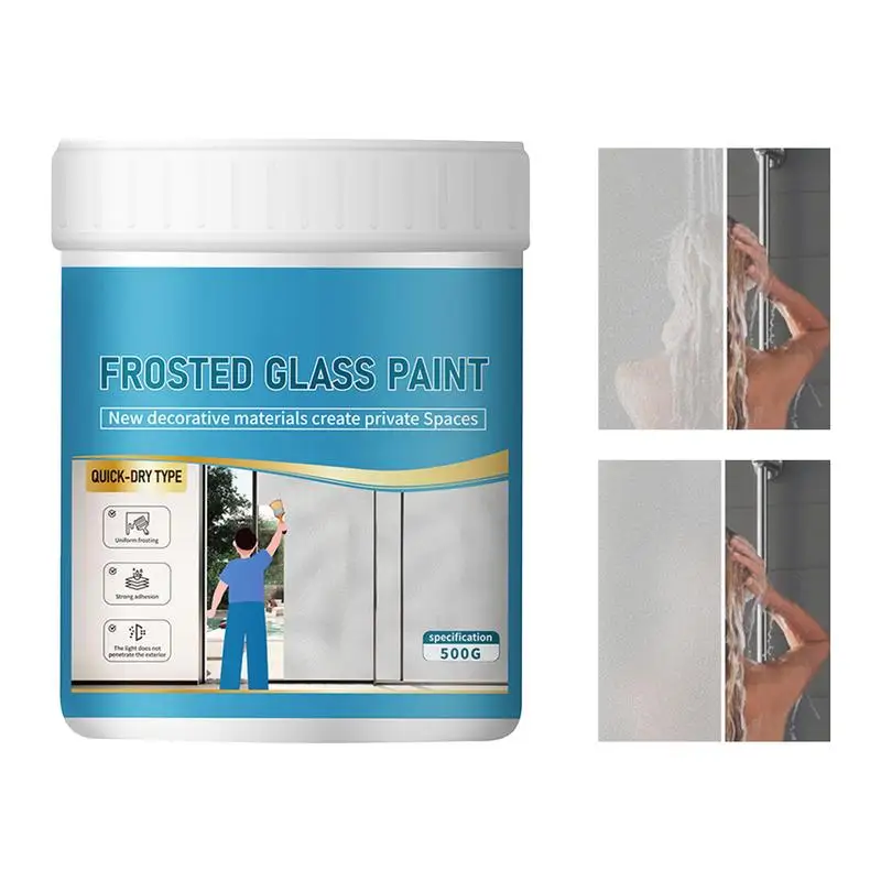 Frosted Window Paint 500g Waterproof Glass Paint Water-Based Paint for Window Bathroom Bedroom Living Room Kitchen Ceiling