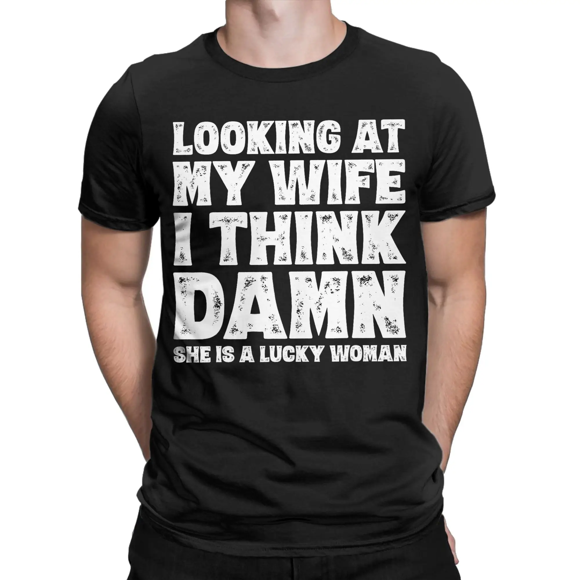 Men's Funny Dad Joke Quote For Husband Father From Wife T Shirts  100% Cotton Top Tees Summer T Shirt Crew Neck Tee Shirt