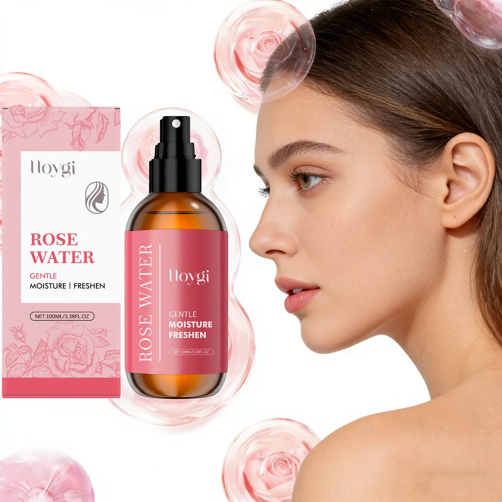 

Rose Facial Toner Spray Instant Hydration Relieve Dryness Nourish Sooth Face Skin Toner Moisturizing Spray Refreshing Skin Care