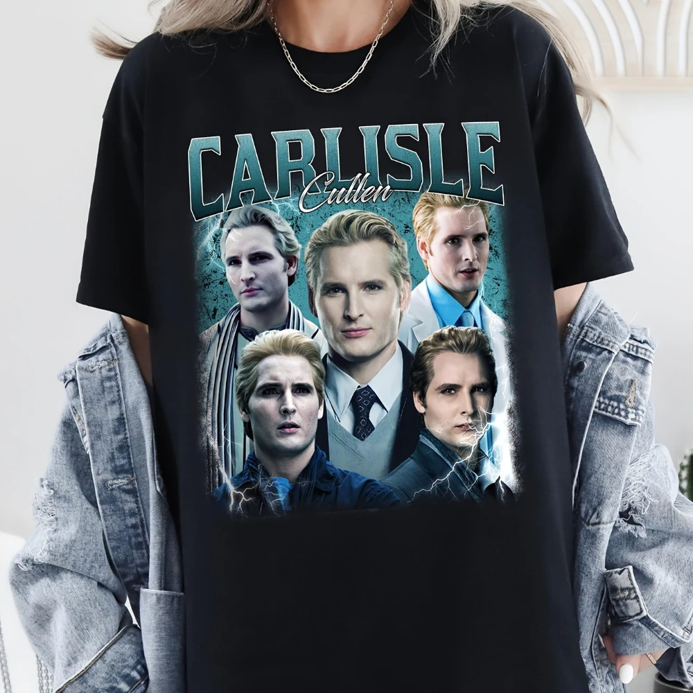 Vintage 90er Jahre Carlisle Cullen T-Shirt Twilight Sagaie Tee Grafik-Kurzarm-T-Shirts für Herren für den Sommer, Unisex, ganzjährig – Detail 6