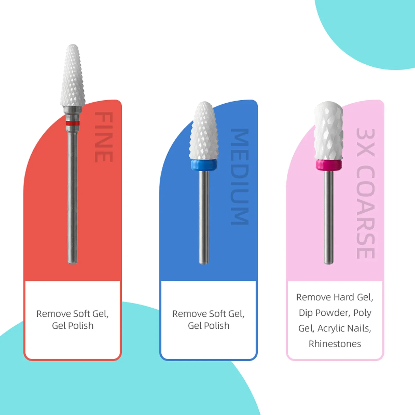 Ceramic Grinding Head 3/32 Nail Drill Bit Milling Cutter For Manicure Nail Files Buffer Nail Art Equipment Accessory