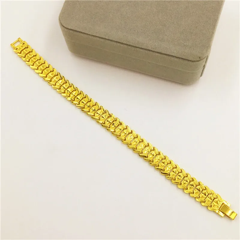 Fashion copper plated Vietnam gold men's bracelet limitation gold wide version watch chain non fading jewelry