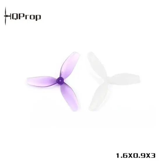 HQProp U1.6X0.9X3 1.6 Inch 40mm 3-Blade PC Propeller 0.25g 1mm Shaft Purple/White Props for Tiny Whoop FPV Drone