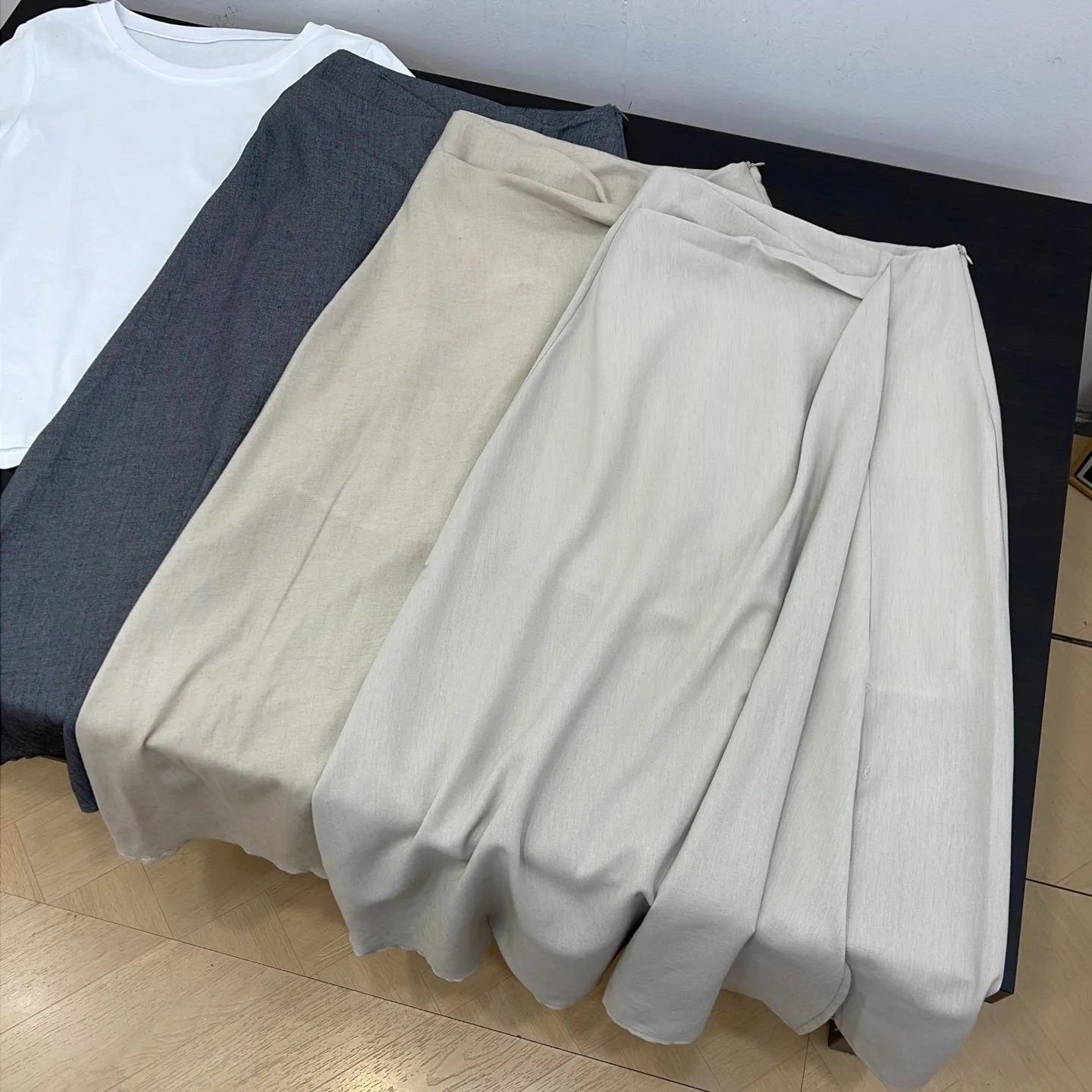 High Waist A-Line Midi Skirt Women's Slim Fit Straight Leg Summer Design Casual High Waist Skirt for Young Women