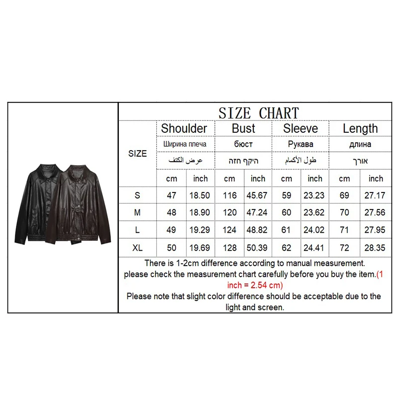 Guobioziy 2026 Fall Women Lapel Cropped Faux Leather Coat Button Front Elastic Hem Edgy Outerwear For Daily Street Looks