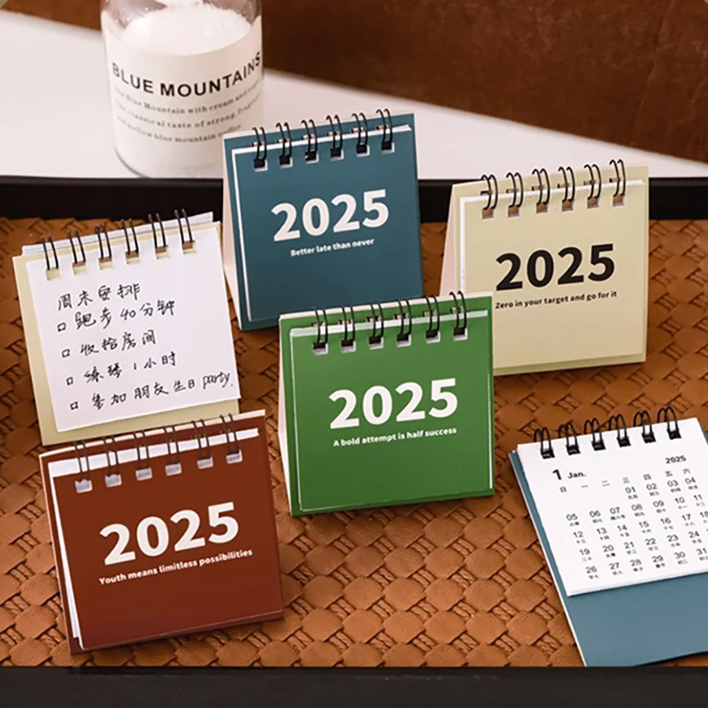 Simple Mini 2024-2025 Calendar Office School Supplies Calendar Desk Calendar Monthly Planner Desk Accessories Decor Record