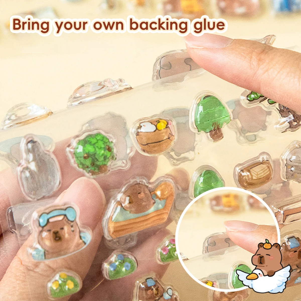 2025 Capybara Cartoon 3D Resin Stickers Anime Sticker for Kids Scrapbooking DIY Diary Stationery Sticker Decoration Stickers