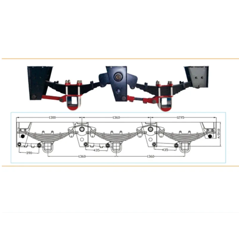 Suspension system, American 2-axis machinery, semi-trailer parts, leaf spring machinery