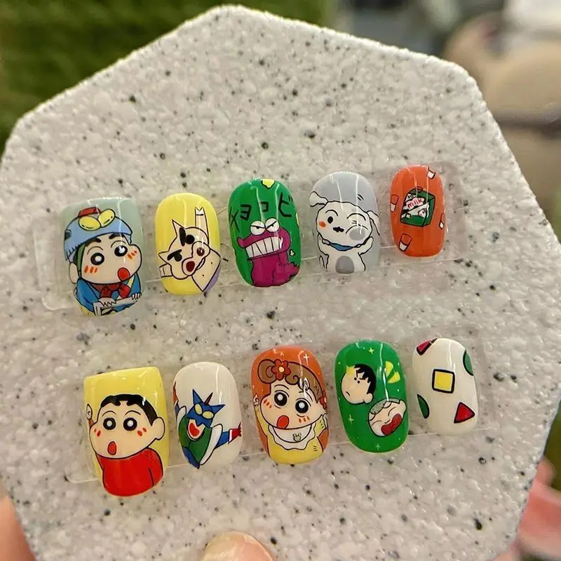 Crayon Shin-chan Women Nail Sticker Anime Figure Waterproof Finger Decorations Stickers DIY Art Supplies Self-Adhesive Nail Gift