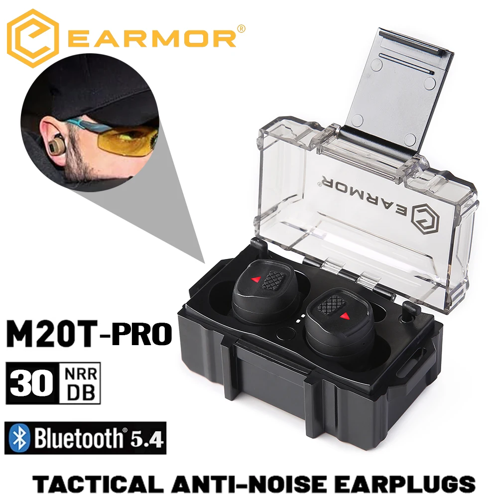 EARMOR Electronic Shooting Ear Protection, NRR 30dB Bluetooth 5.4 Noise Cancelling Sound Amplification Tactical M20T PRO