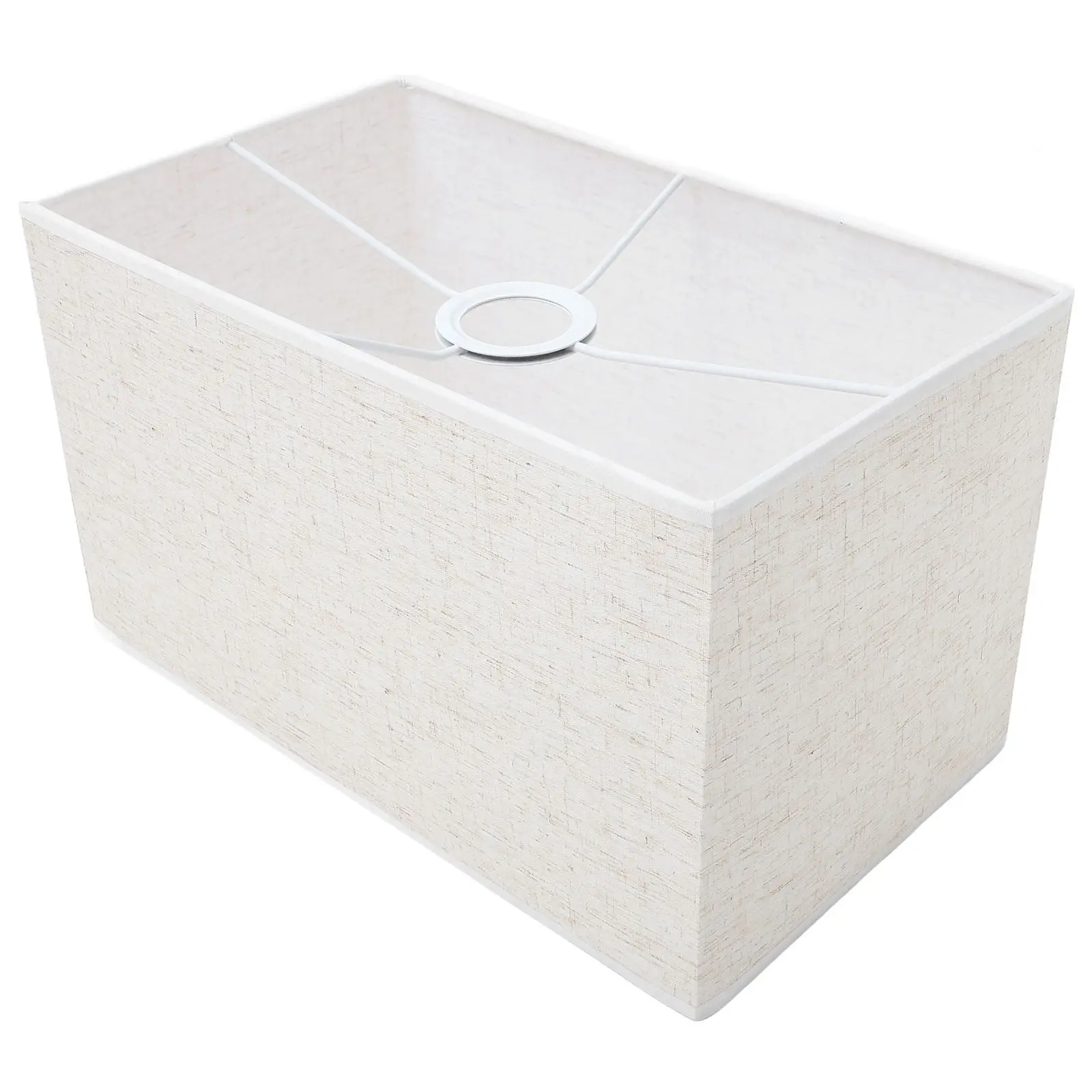 Linen Lamp Shade Cloth Cover Rectangle Dustproof Decorative Home Hotel Bedroom Study Library Lighting Accessories