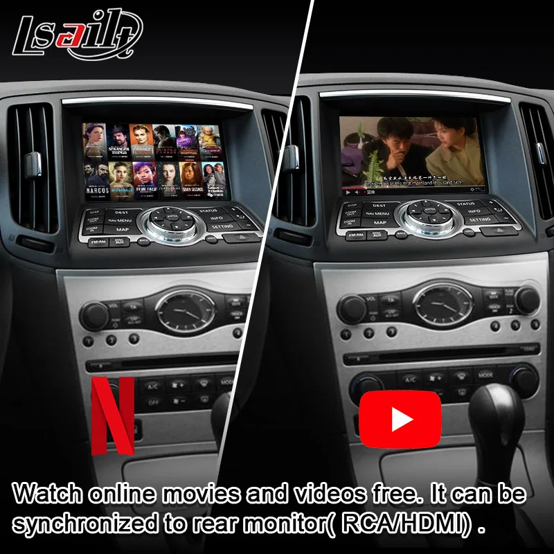 Lsailt CP/Android Screen for Infiniti G37 G25 Q40 2008-2020 Video Interface with Google Play