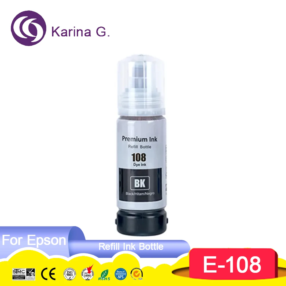 Imagem -02 - Tinta Dgt para Impressora Epson L8050 L18050 108 T09c1 T09c C13t09c14a Premium Compatível Cor Volume Garrafa à Base de Água Recarga