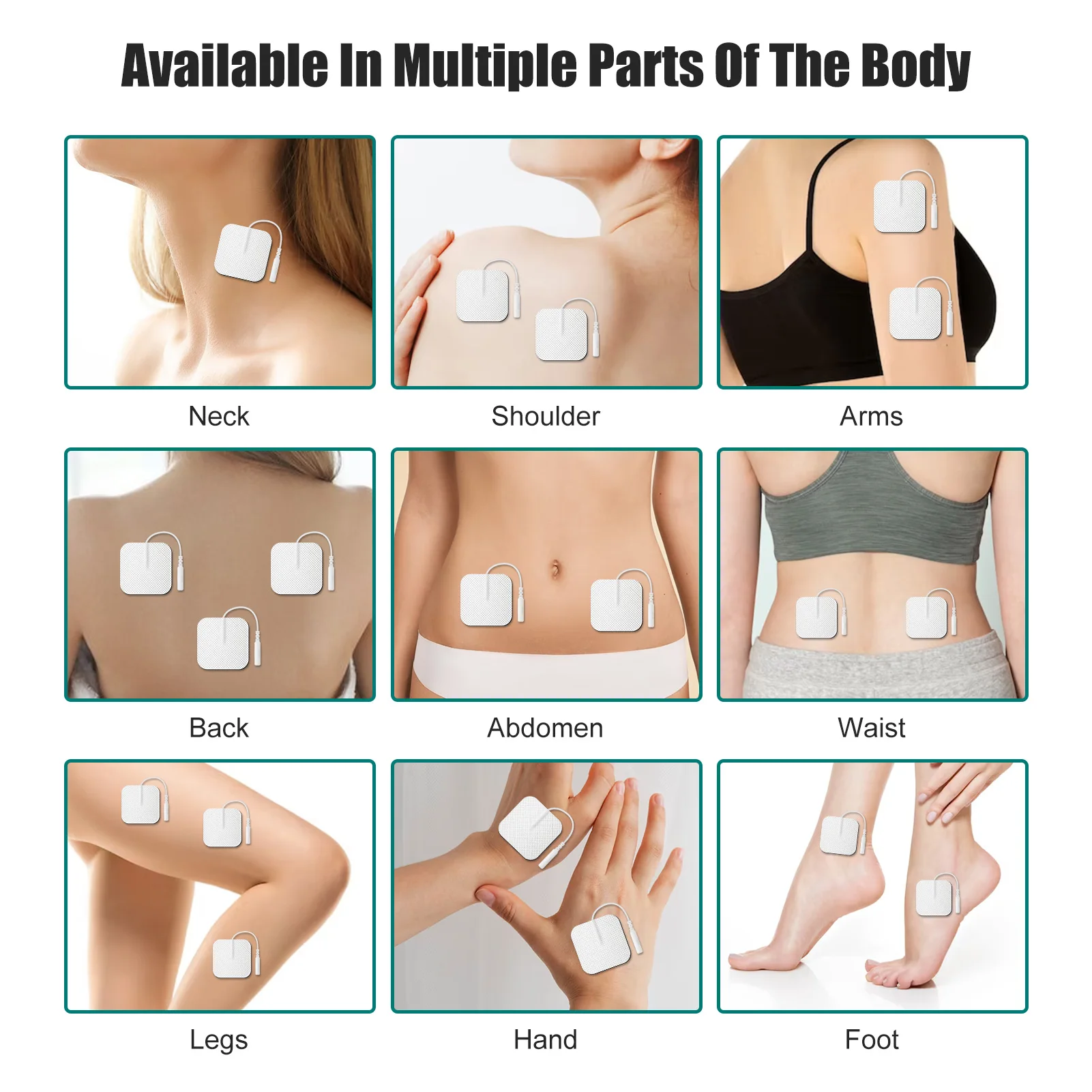 Tens Unit Electrodes Patch EMS Muscle Stimulator Pads Reusable Non Woven Fabric Self-adhesive Stickers Physiotherapy Accessories