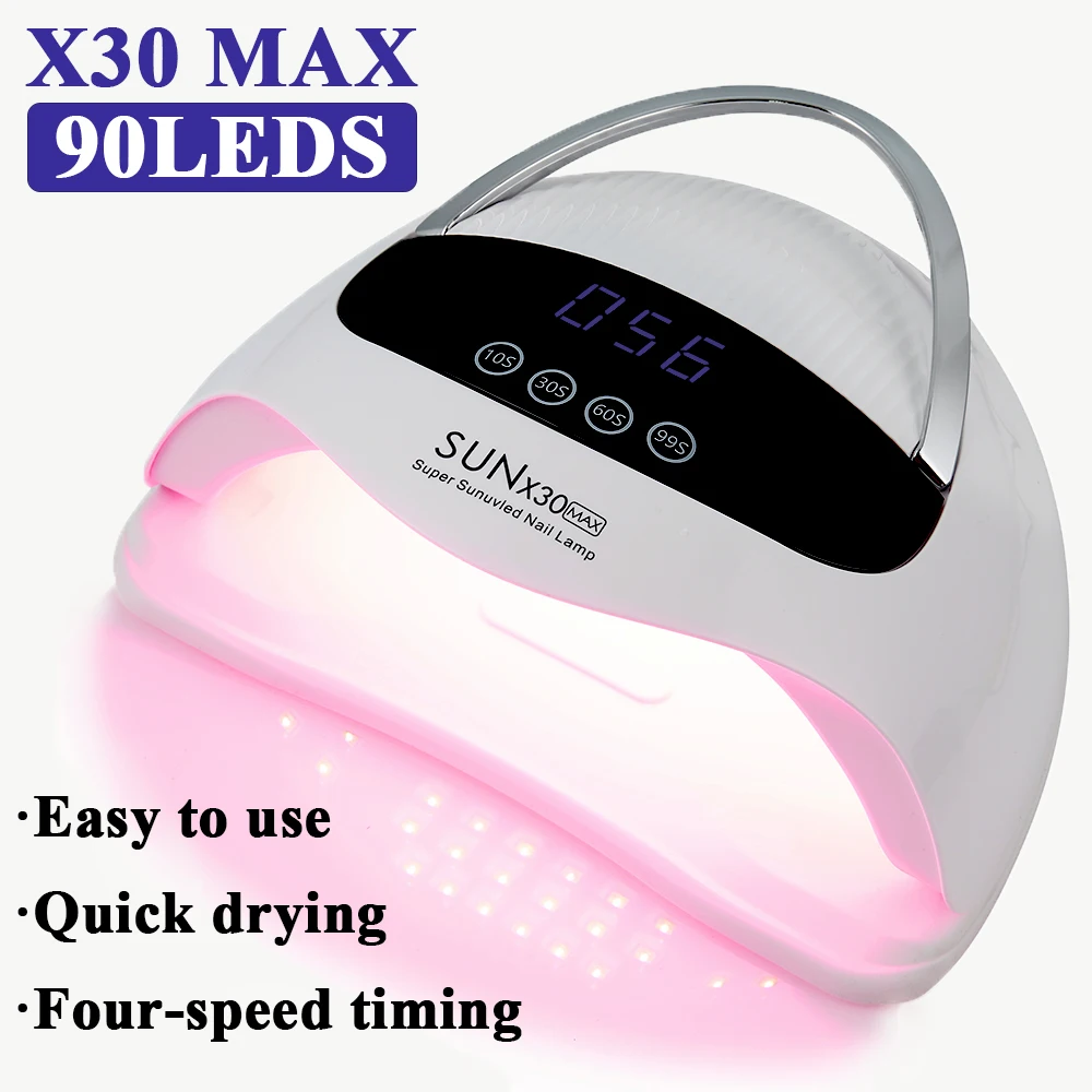 90個のLEDプロフェッショナルネイルランプLED UVランプSUN X30ネイルジェルポリッシュ乾燥機ライトネイルアートアクセサリーすべてのジェルネイル硬化用