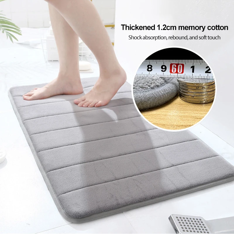 Super Absorbent Bath Mat For Bathroom Carpets Rugs Soft Memory Foam Floor Bedroom Toilet Floor Shower Non-slip Rug Home Decor