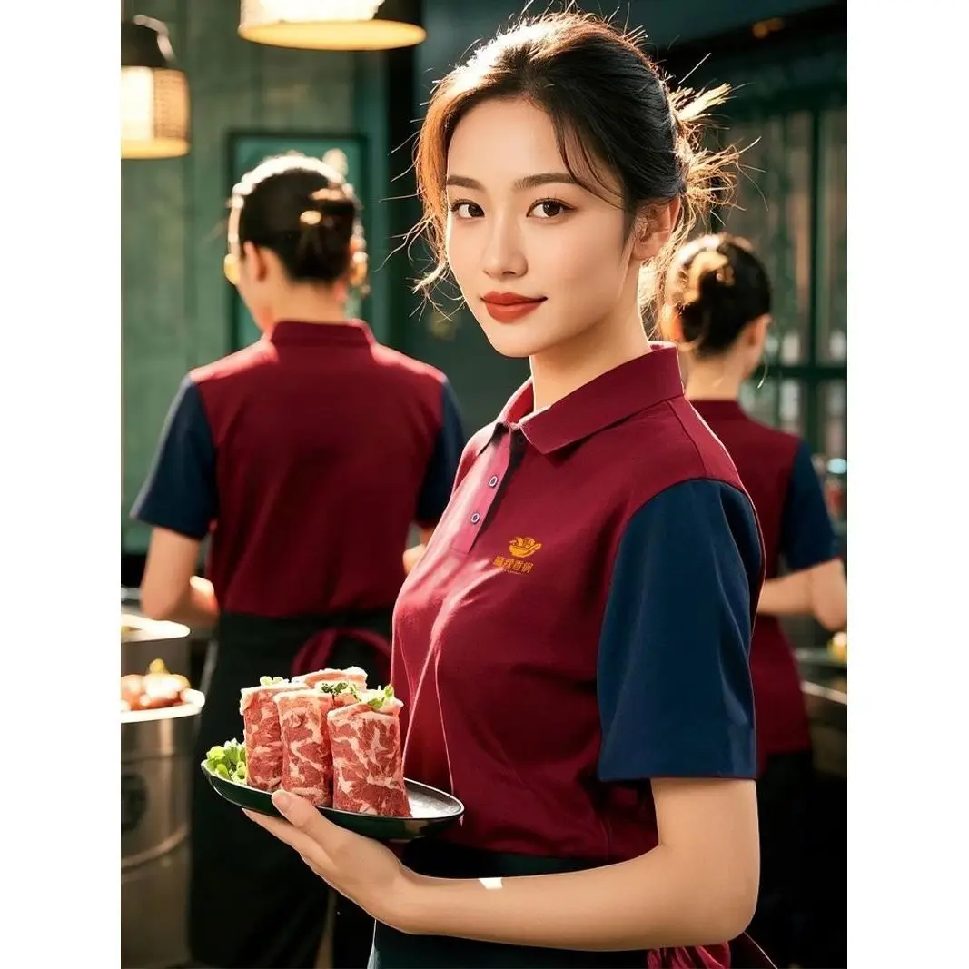 ケータリングオーバーオールカスタムTシャツサマーウェイターツーリング半袖