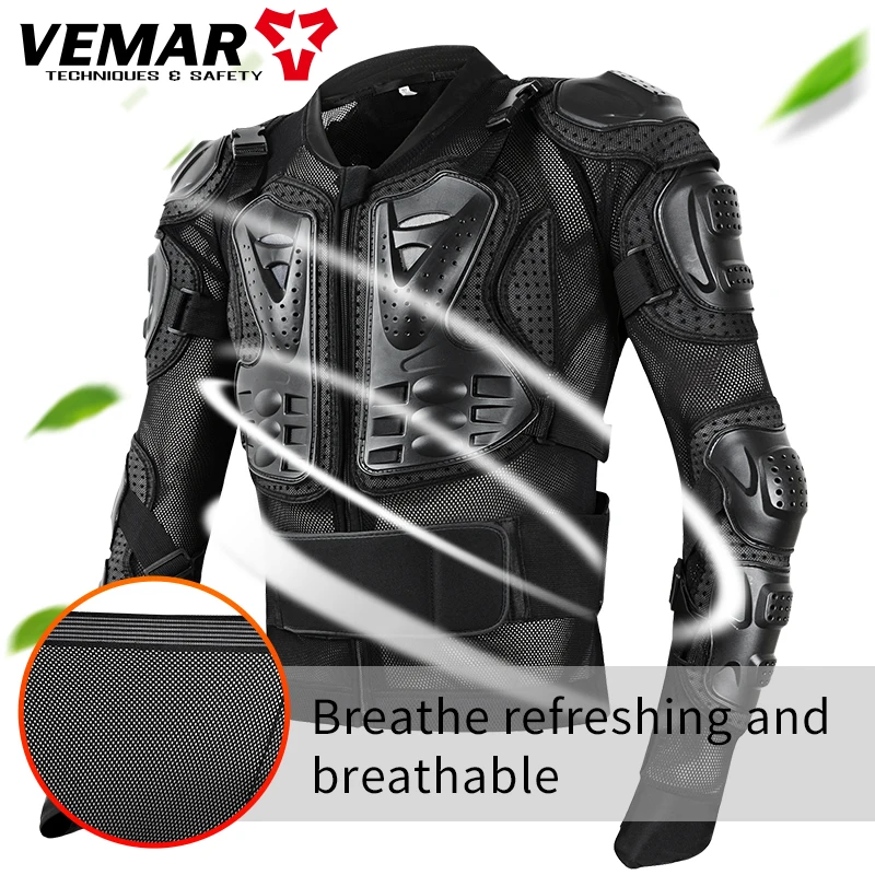 VEMAR-Armure de moto pour homme, GlaRacing, Protection du corps, Protection anti-chute, Coude, Poitrine, Taille élastique, Ensemble complet