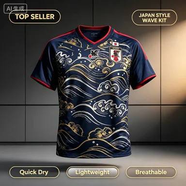 3D Printed Special Edition Men's Sports Quick-drying and Breathable Football T-shirt for Japanese Football Fans Parent-child