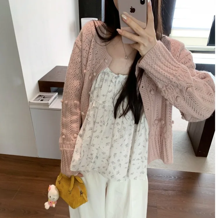 

Свободный женский трикотаж с вырезом в Корейском стиле Sle Sweet Fre, осенний новый модный кардиган, свитер, длинный свеч для поездок на работу