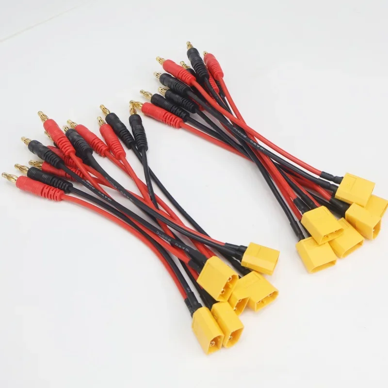 Banana Plugs Charge Cable Silicone Wire 16AWG For Lipo Battery  15CM XT60 Charge Lead to 4.0mm wholesale 20 pcs