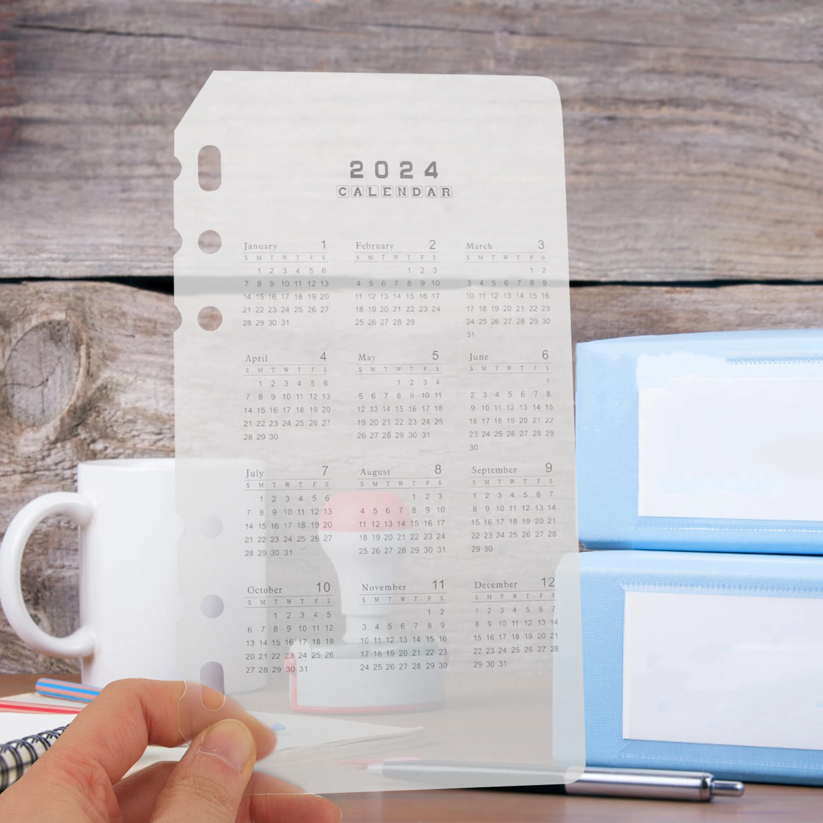 

2pcs PP Transparent Calendar Divider A6 Size 2024 Daily Planner Notebook Separator Portable Binder Dividers Household Organizer