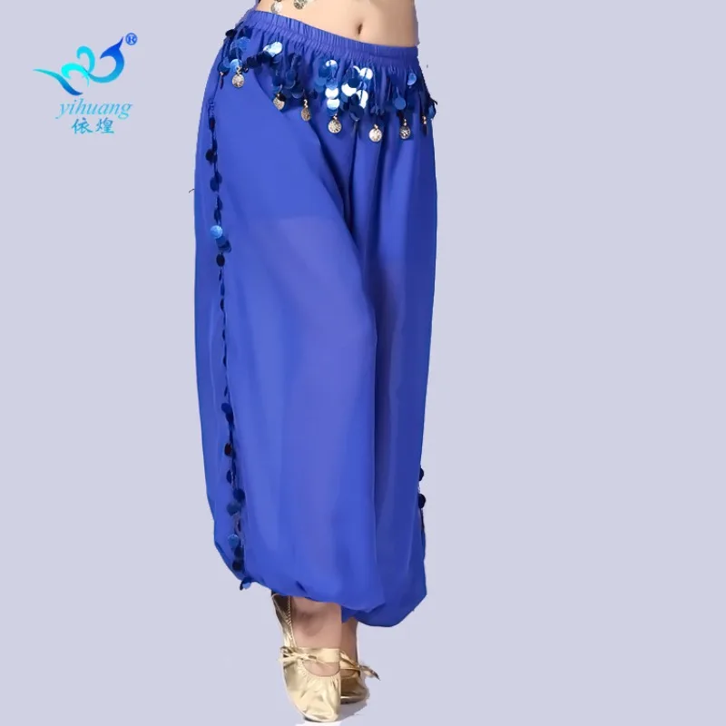 Belly Dance Pants Split Wide Leg Pants Dance Pants Sequined Pants Dance Performance Clothing Exotic Dancewear