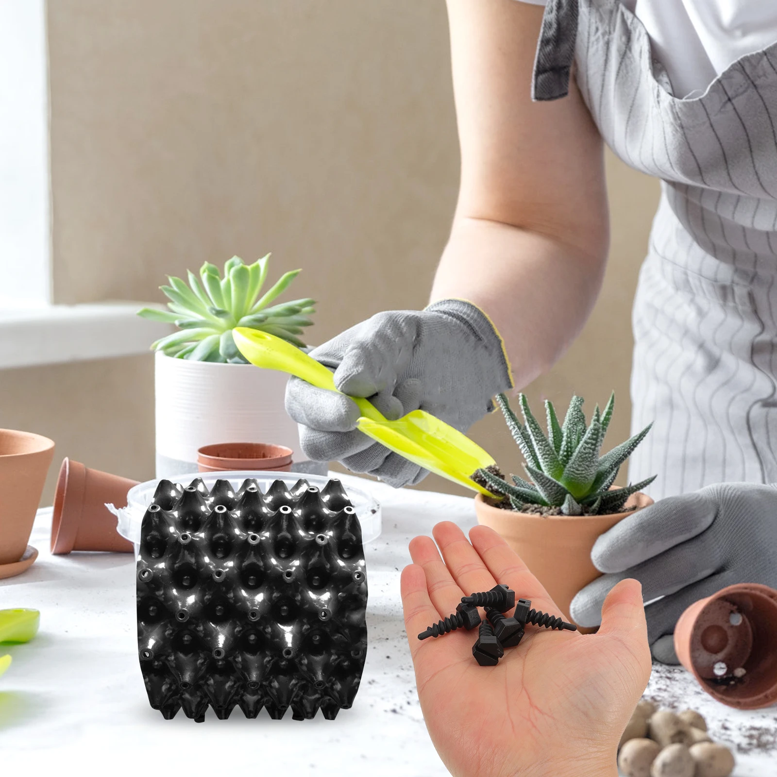 

100pcs Control Screws Hexagonal Growing Screw Plant Enclosures Black Plastic Gardening Irrigation Tubing Accessories