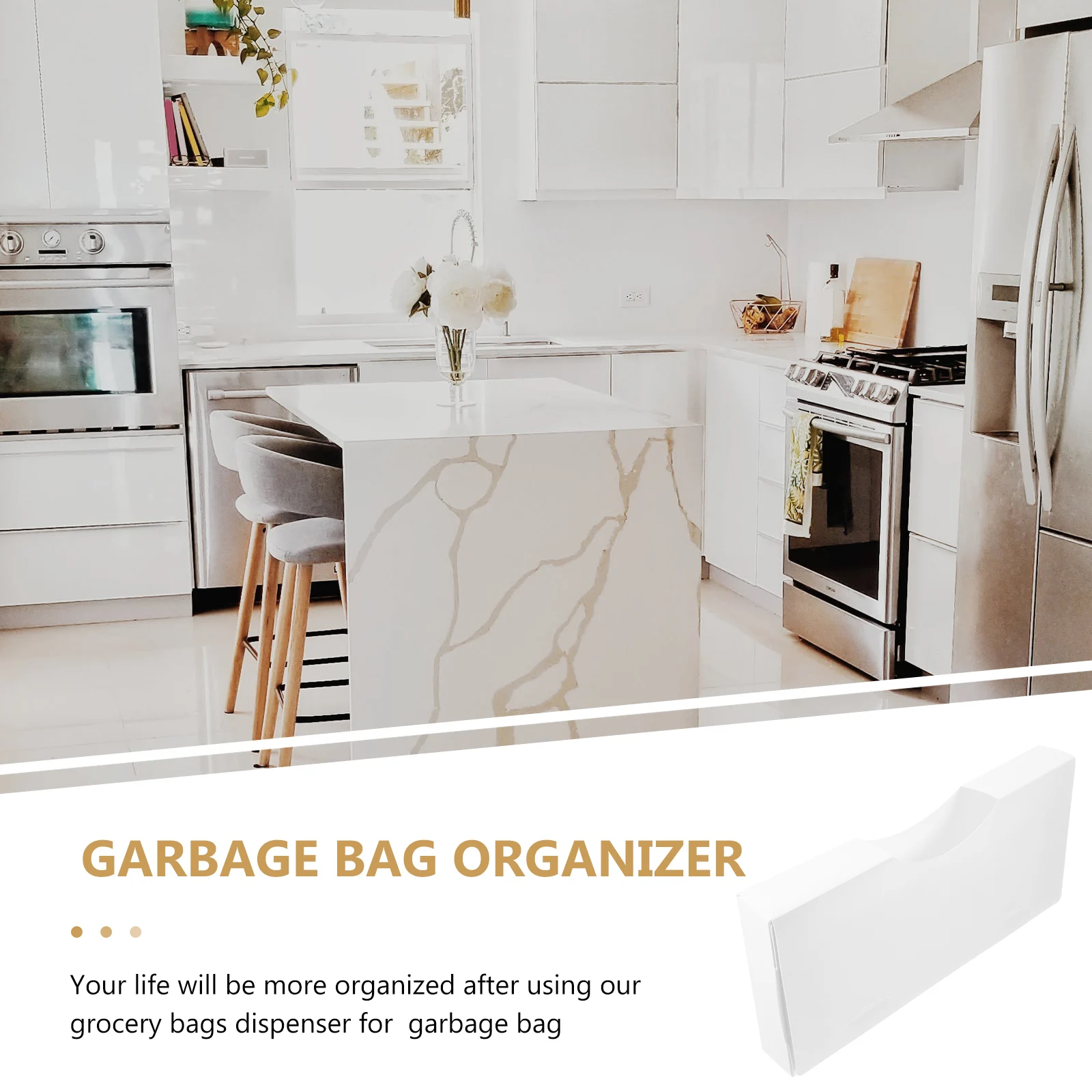 

Plastic Bag Organizer Holder Kitchen Grocery Waste Dispensers Storage Containers White L Reusable Trash Bag Holders Household