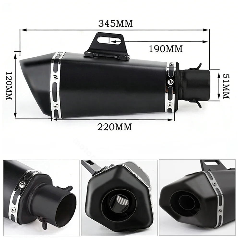Auspuffsysteme für Yamaha MT-03 YZF R3 2015-2022 Komplettes System Auspuffendrohre Schwarzes Vorderes Verbindungsrohr Auspuffrohre – Detail 2