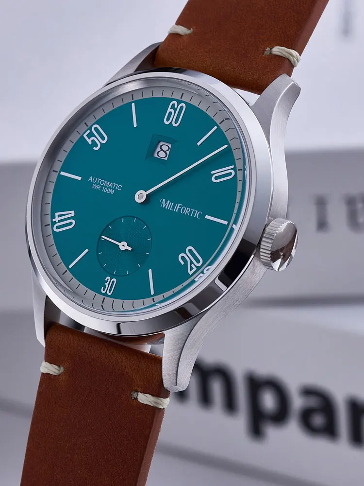 Milifortic 38mm Watch Men Automatic Jumping Hour ST17T Movement R088 Date Sapphire Crystal Leather Mechanical Watches 10Bar - Image 3