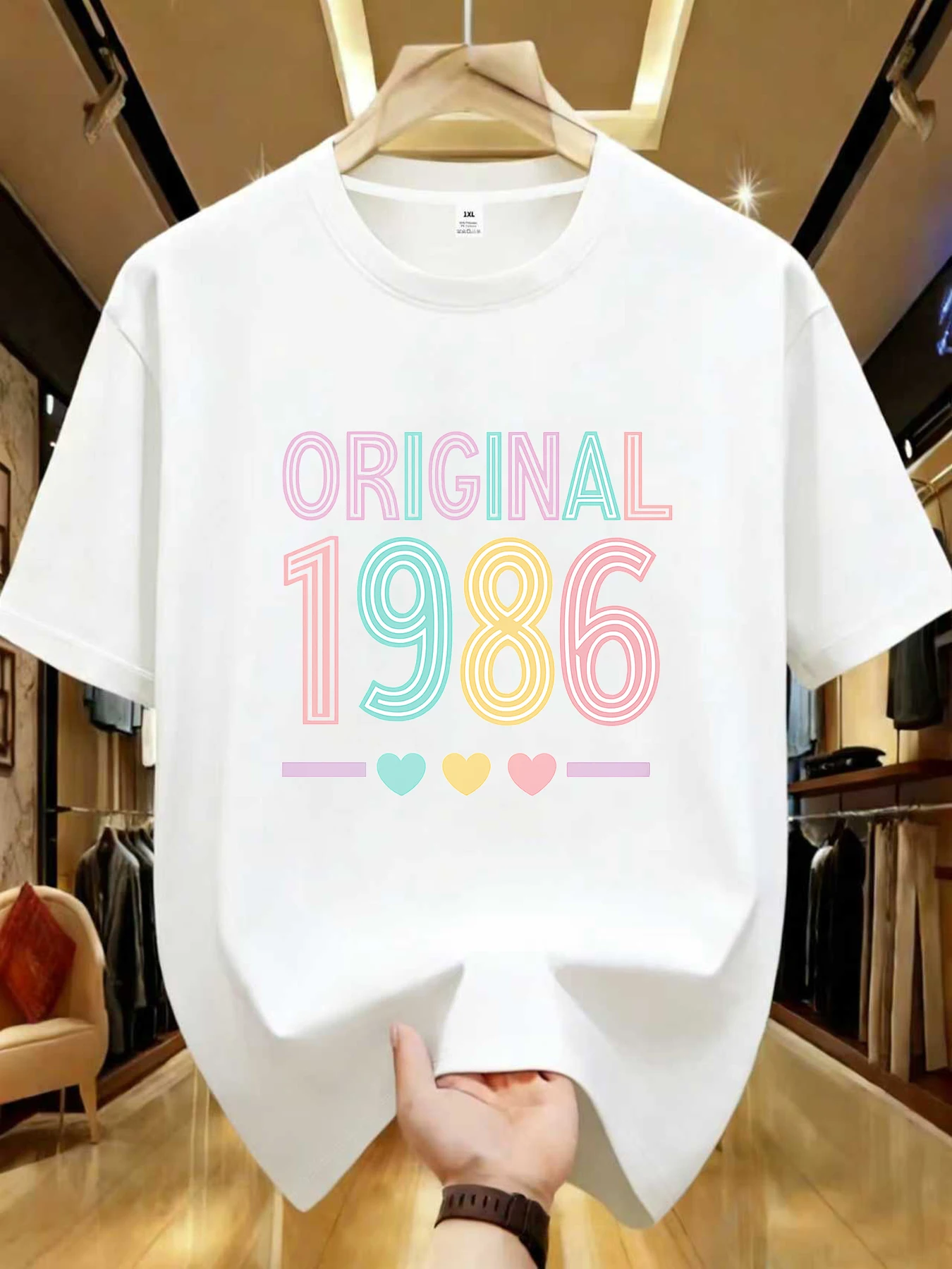 

【WZM104167】Creative letter printed plus size women's round neck summer casual short sleeved street fashion versatile T-shirt