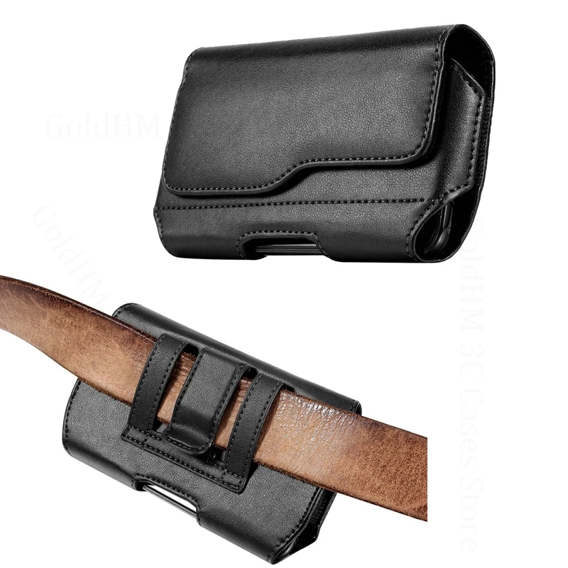 

Phone Pouch For iPhone 16E 15 17 Pro Max Magnetic Flip Leather Case For Apple 17 Air 16 Plus 13 14 15Pro Max Belt Loop Waist Bag