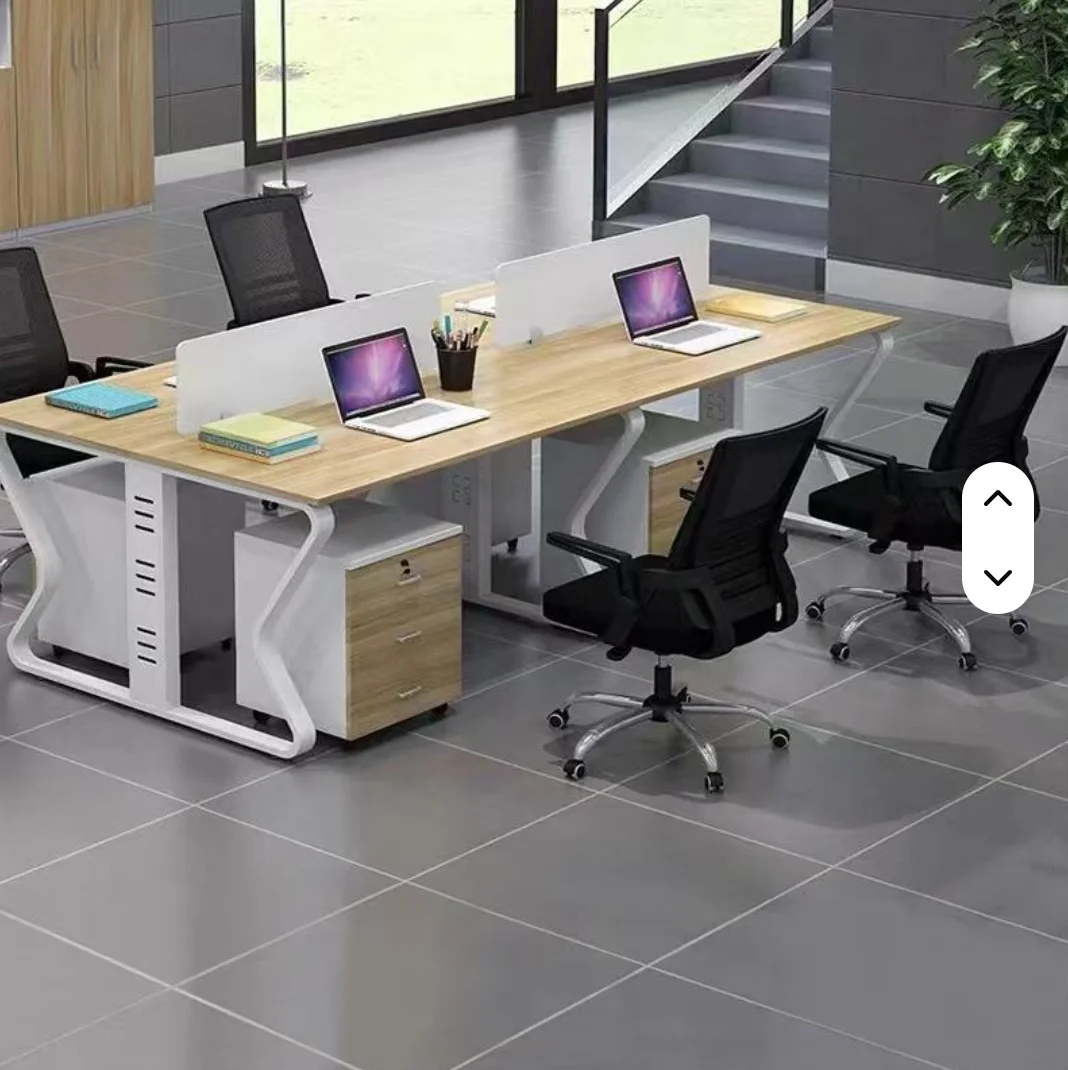

Modern Office Workstation with Movable Filing Cabinet Office Furniture boss Manager Employee Desk Workstation Office Screen