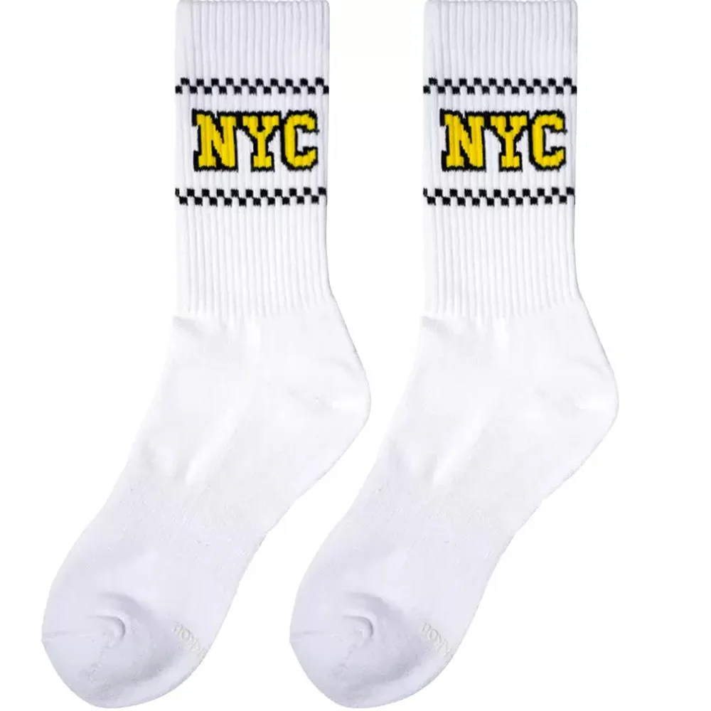 

Men's Tall Tube NYC Alphabet Fitness Men's Cotton Socks Towel Bottom Cotton Socks Basketball