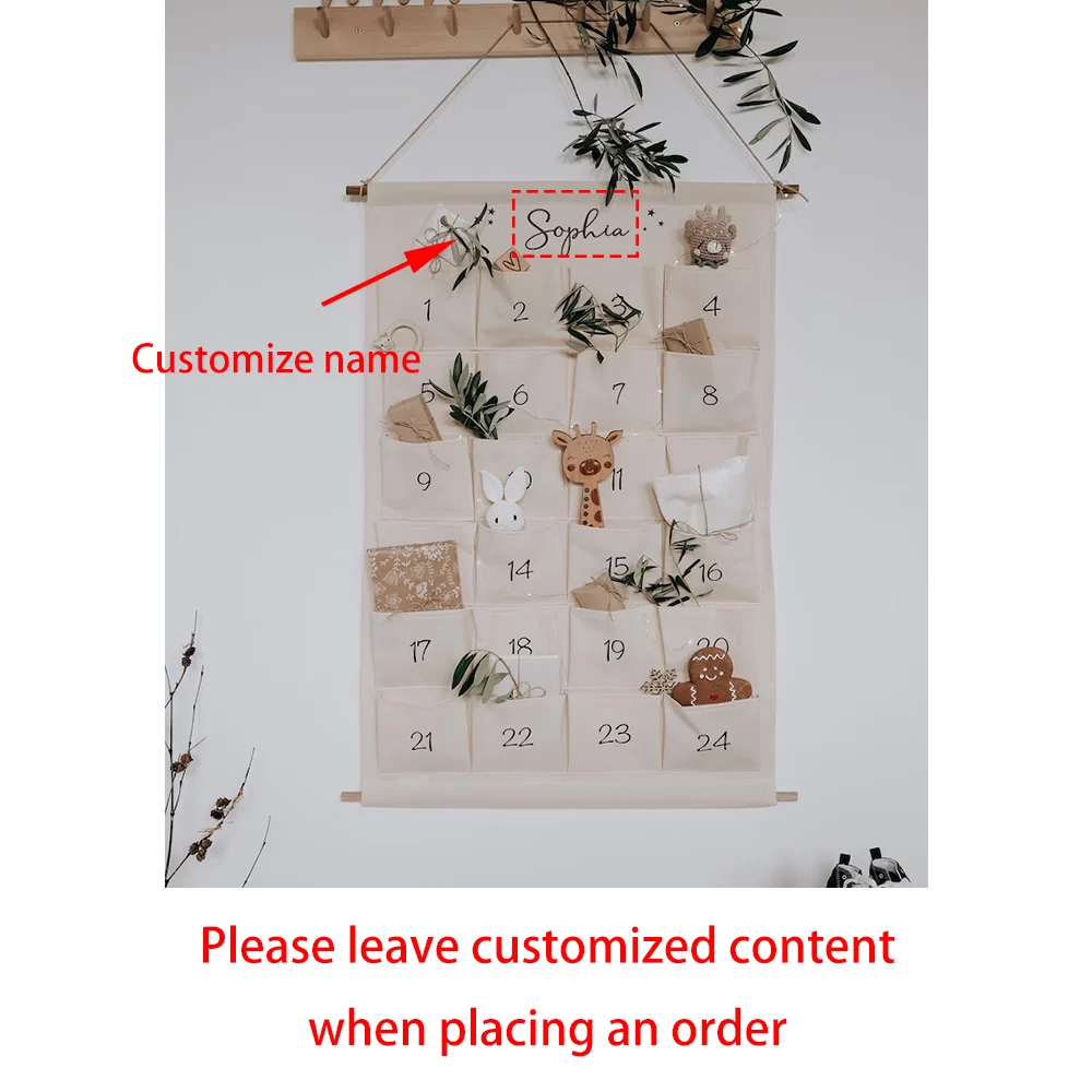 Personalized Christmas Countdown Advent Calendar for Children Wall Hanging Home Door Decor DIY Advent Calendar Christmas Gift - Image 2