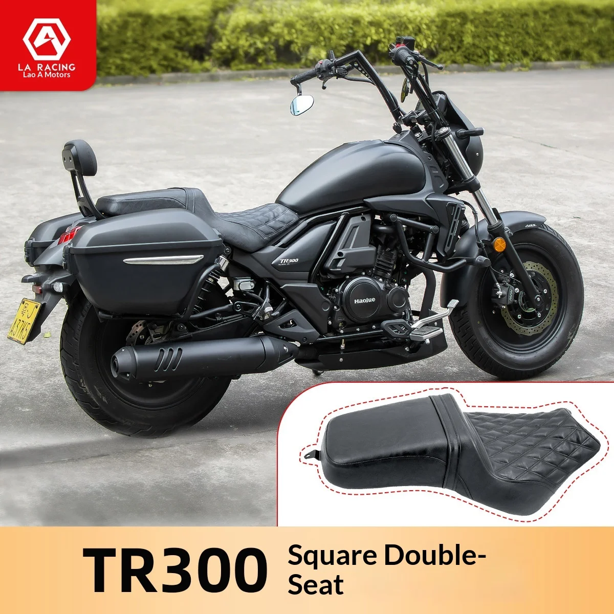 【Premium】For Haojue TR300 modified DS thickened one-piece seat cushion with high and low height.