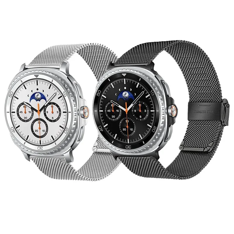 Für Samsung Watch8 Edelstahlarmband für Galaxy Watch 8 40 mm 44 mm/Classic 46 mm Ersatzarmband-Zubehör
