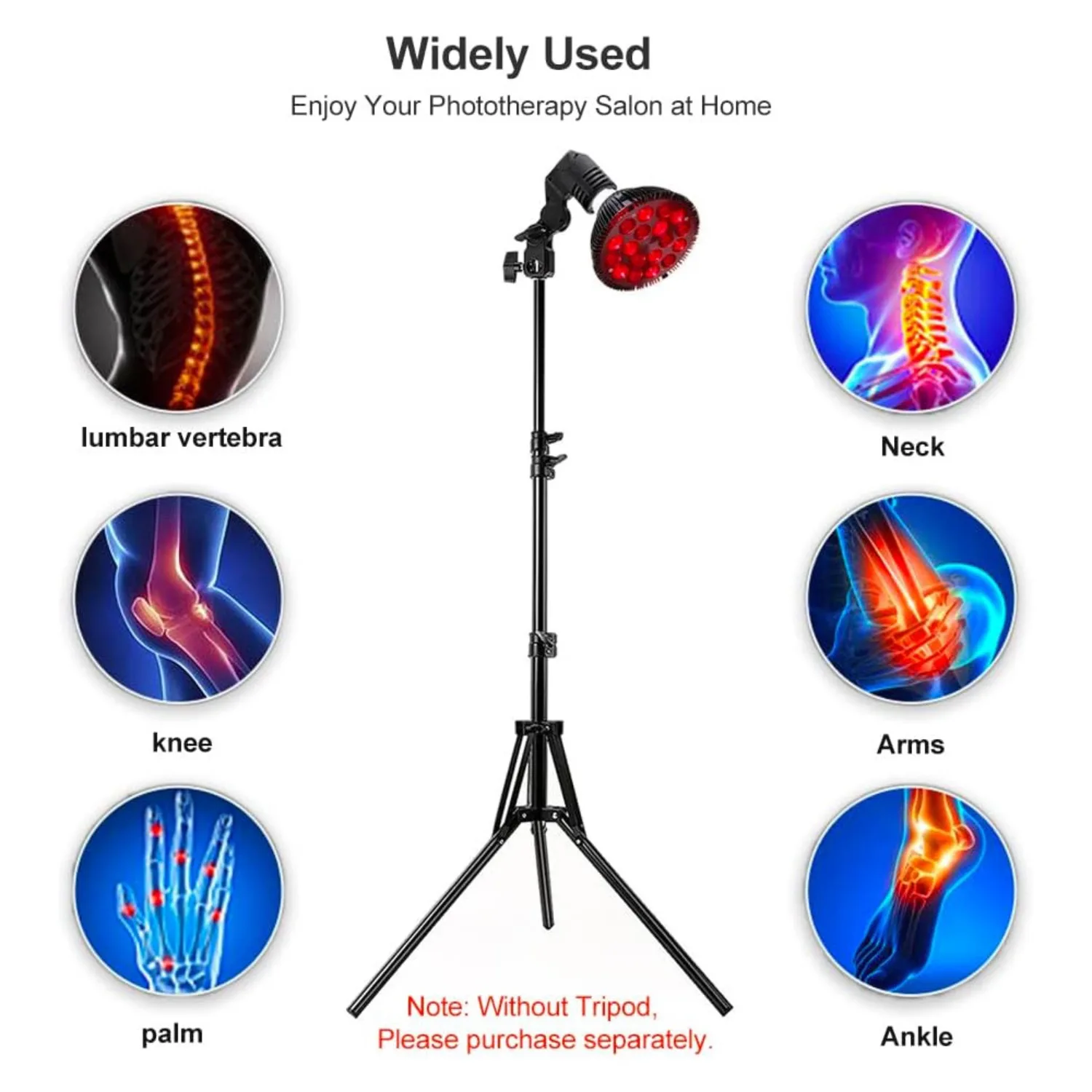 

Red Infrared Therapy Device Bulb 54W for Body Face PAR38 660nm 850nm Near Infrared Red Light Therapy Lamp with Floor Stand E27