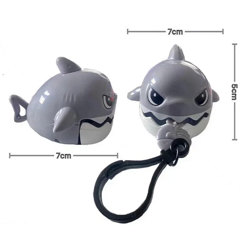 Creative Small Shark Bite Fish Game Climbing Rope Bag Pendant Keychain Decompression Novelty Funny Pet Toys