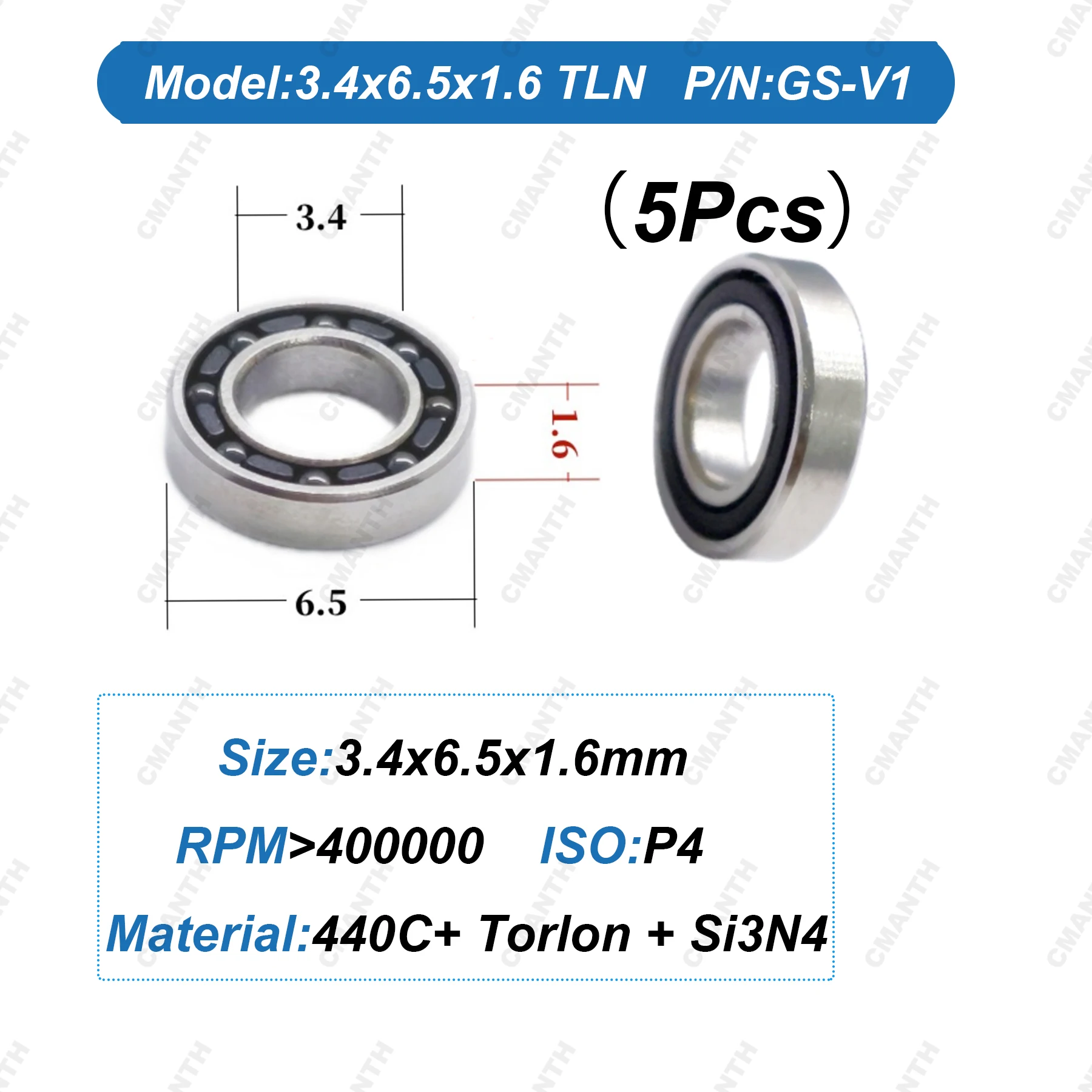Dental Bearing High Quality Ceramic Bearings For High Speed Handpiece Fit KAVO NSK WH Dental turbine Accessories 5Pcs