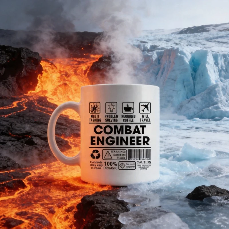 Cute Mug Ceramic Coffee Cup Funny Combat Engineer Mug Military-Themed Coffee Cup With Hazard Symbols Christmas Cups Beer Mugs