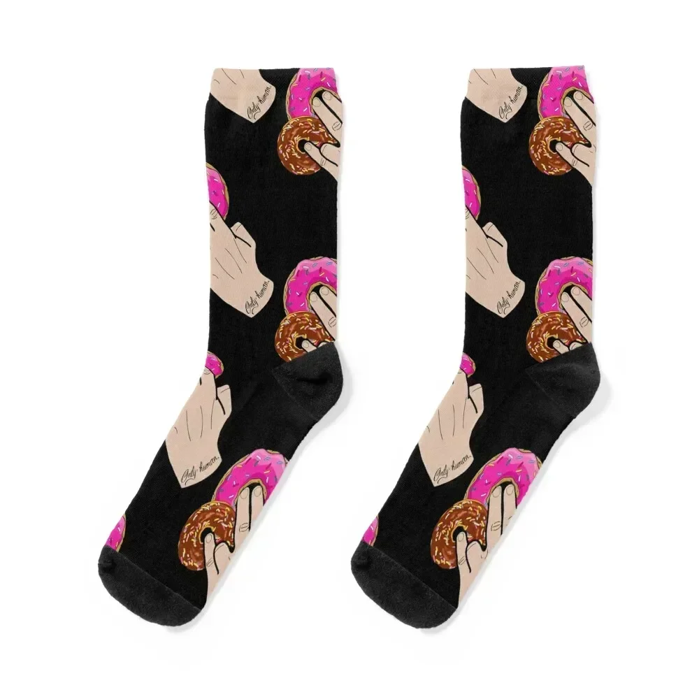 

Two-in-the-Pink-One-in-the-Stink-donut Socks luxe cotton floral Socks For Men Women's