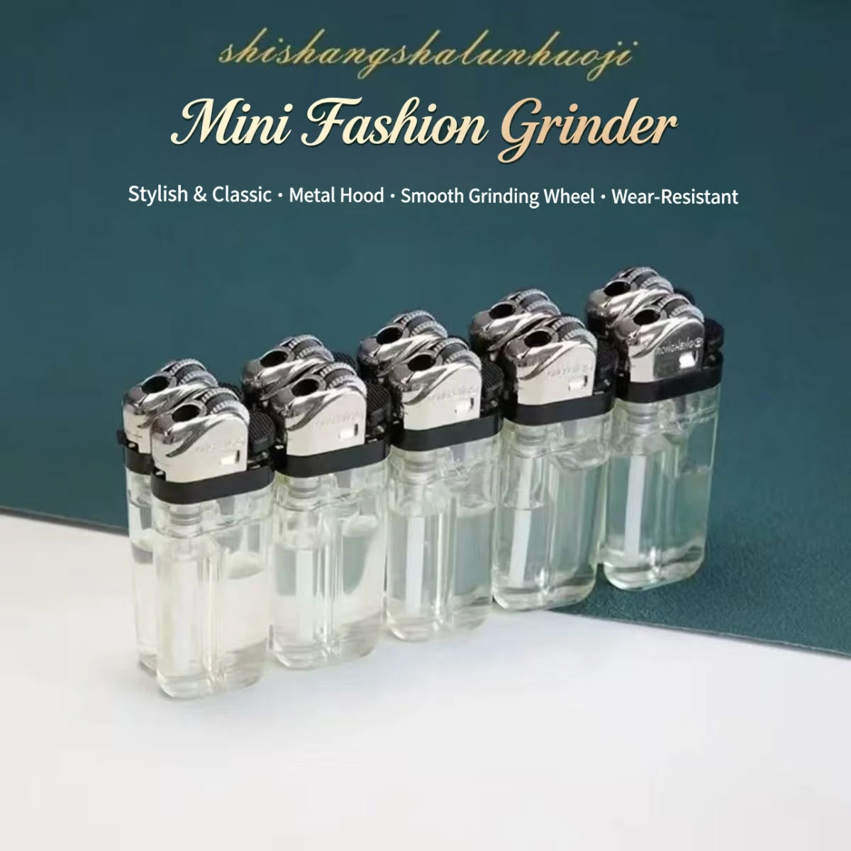 Mini Transparent Disposable Open Flame Gas Lighter with Thickened ABS Body, Retro Grinding Wheel Lighter for Wholesale Daily Use